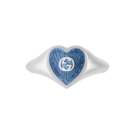 gucci blue heart ring